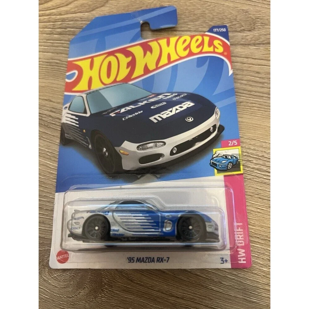Hot Wheels HW Drift Mazda RX-7 1995 1:64 Blue White Black Diecast Car